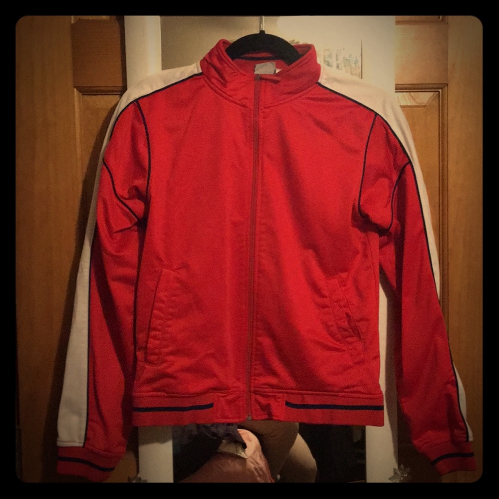 Red track jacket